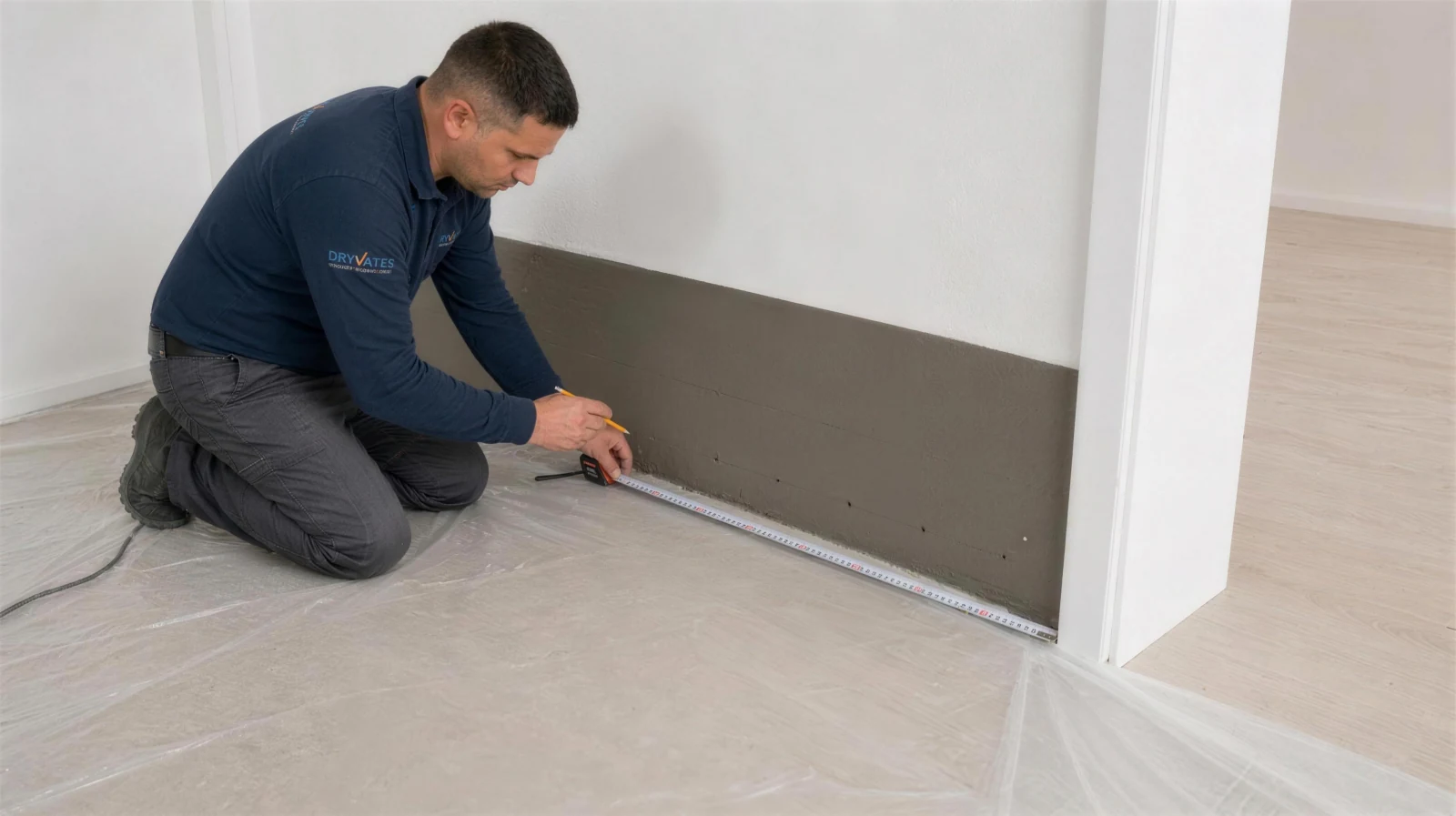 DampStop enjeksiyonu için yerden 10 cm yükseklikte, 10 cm aralıklarla açılmış eğimli delikler