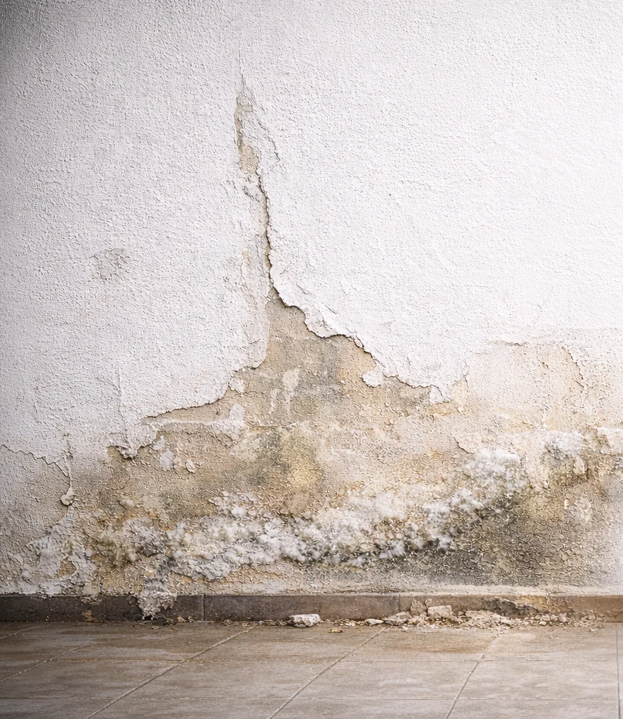 nemli_rutubetli_duvar yükselen nem ve rutubet sorunu olan duvar